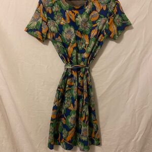 Zara Green and Orange Mini Sundress Casual Resort Wear